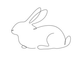 Rabbit continuous one line drawing premium illustration vector