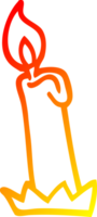 warm gradient line drawing of a cartoon birthday candle png