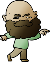 cartoon man with beard frowning and pointing png