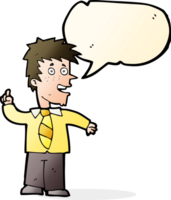 cartoon man with idea with speech bubble png