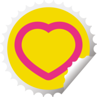 cuore grafico circolare peeling etichetta png