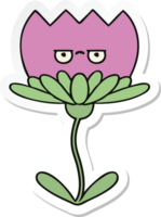 adesivo di un fiore simpatico cartone animato png