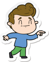 sticker of a happy cartoon man png