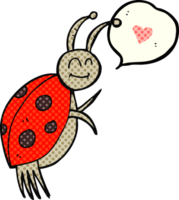 hand drawn comic book speech bubble cartoon ladybug png