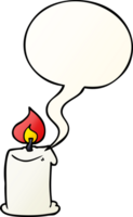 cartoon candle with speech bubble in smooth gradient style png