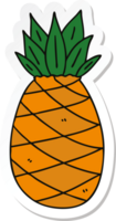 sticker of a quirky hand drawn cartoon pineapple png