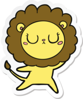 sticker of a cartoon lion dancing png