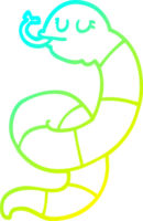 freddo pendenza linea disegno di un' cartone animato serpente arrotolato png