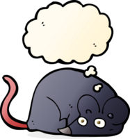 Cartoon weiße Maus mit Gedankenblase png