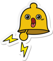 sticker of a cute cartoon ringing bell png