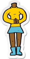 pegatina de un cuerpo femenino de dibujos animados png