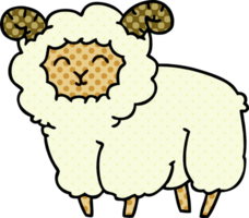 comic book style quirky cartoon ram png