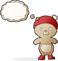 cartoon cute teddy bear with thought bubble png