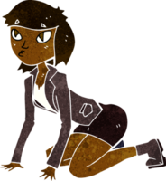 cartoon woman on hands and knees png