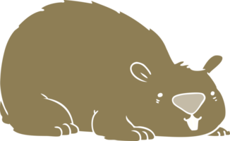 wombat de dessin animé de style plat couleur png