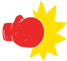 flat color illustration of boxing glove png