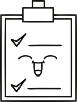 line drawing cartoon of a check list png
