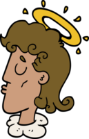 cartoon doodle angel face png