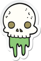 sticker of a cartoon spooky halloween skull png