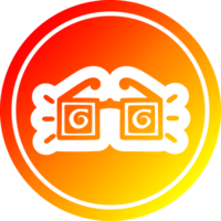 X straal specificaties circulaire icoon met warm helling af hebben png