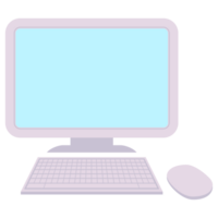 computer met draadloze muis en toetsenbord png