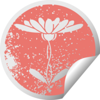 betrübt kreisförmig Peeling Aufkleber Symbol von ein Blume png