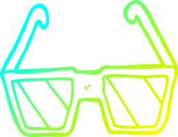 cold gradient line drawing of a cartoon glasses png