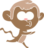 singe hurlant de dessin animé de style plat couleur png