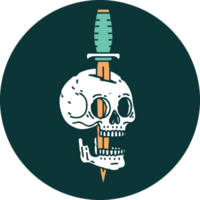 iconic tattoo style image of a skull png