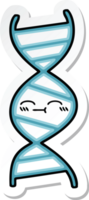 klistermärke av en söt tecknad DNA-sträng png