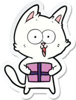 sticker of a funny cartoon cat png