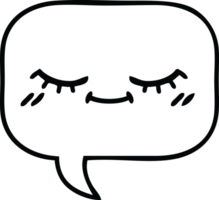 line drawing cartoon of a speech bubble png