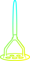 cold gradient line drawing of a cartoon potato masher png