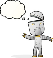 cartoon funny robot with thought bubble png