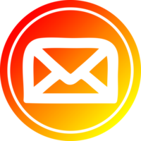 envelope letter circular icon with warm gradient finish png