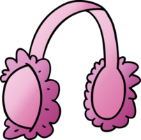 hand drawn gradient cartoon doodle of pink ear muff warmers png