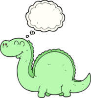 hand drawn thought bubble cartoon dinosaur png