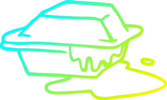 cold gradient line drawing of a cartoon cheesy takeout png