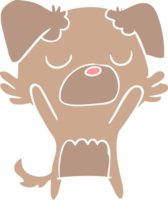 chien de dessin animé de style plat couleur png