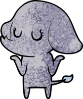 cute elephant shrugging shoulders png