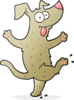 hand drawn cartoon dancing dog png