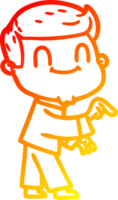 warm gradient line drawing of a cartoon friendly man png
