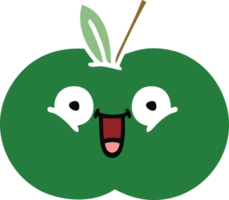 plano cor retro desenho animado do uma suculento maçã png