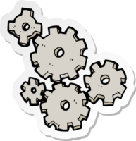 sticker of a cartoon cogs and gears png