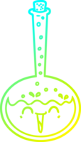 cold gradient line drawing of a cartoon chemical potion png