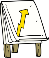 cartoon business chart with arrow png