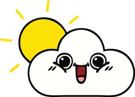 cute cartoon of a sun and cloud png