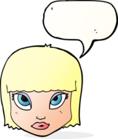 cartoon female face with speech bubble png