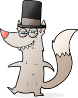 hand drawn cartoon little wealthy wolf png