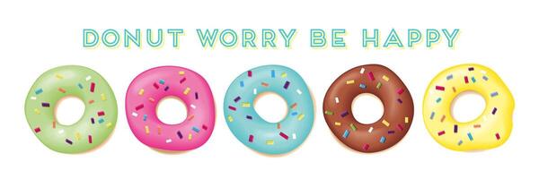 Set of sweet donuts vector